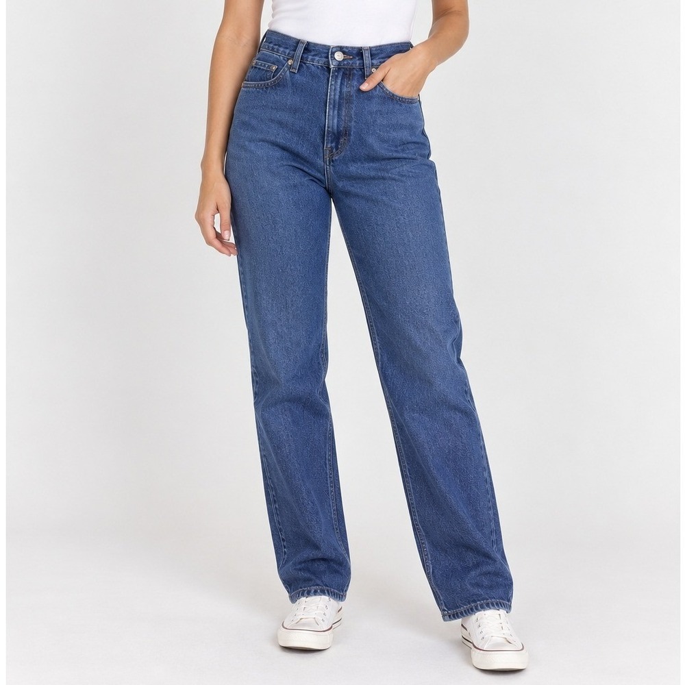 Oscar de la Renta Vintage High Rise Straight Leg Jeans Womens Blue Denim